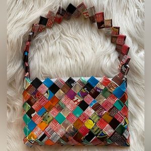 Whimsical Candy Wrapper Mini Shoulder Purse, Clutch